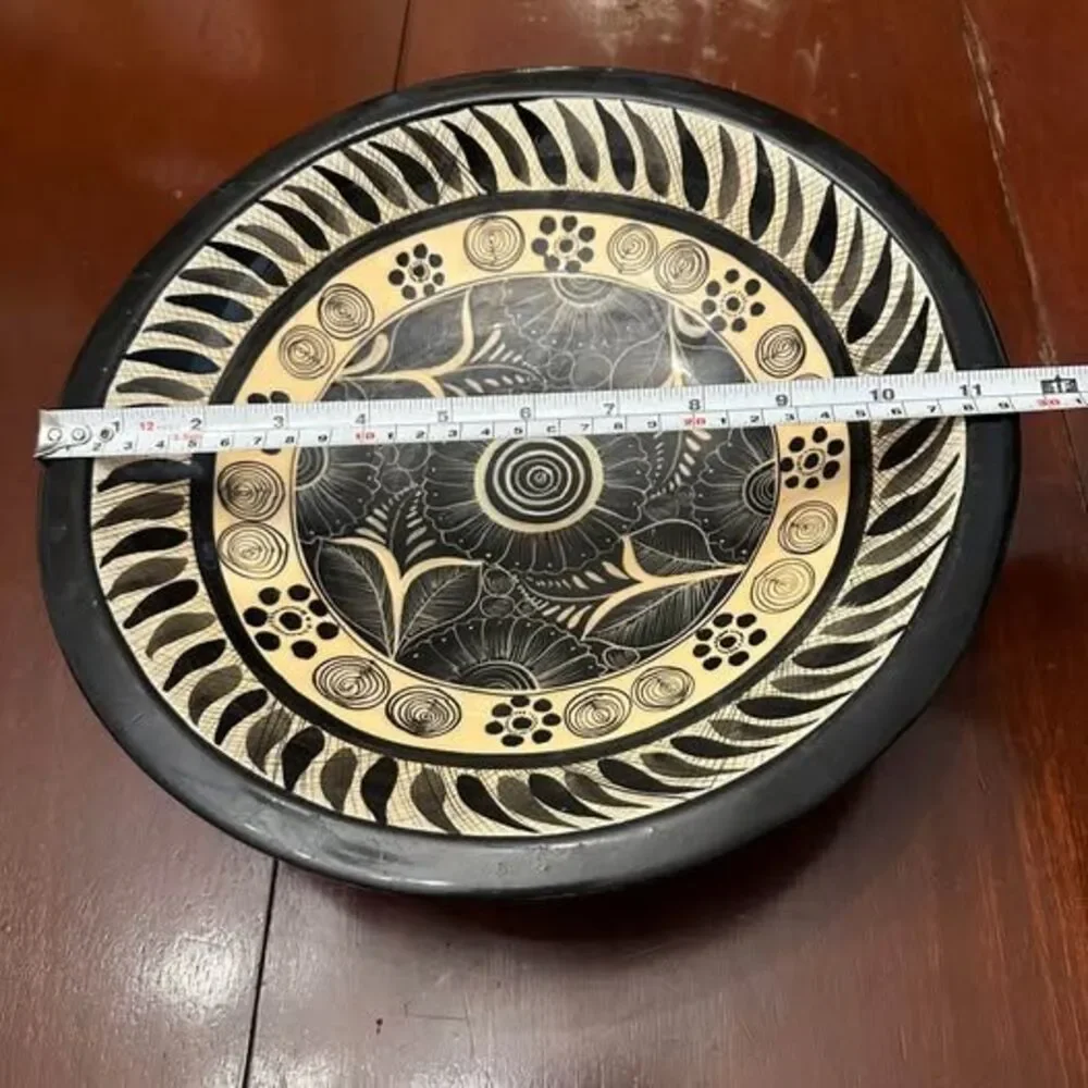 Hand Painted Wood Decorative Bowl